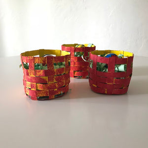 3 Small Baskets with Eggs